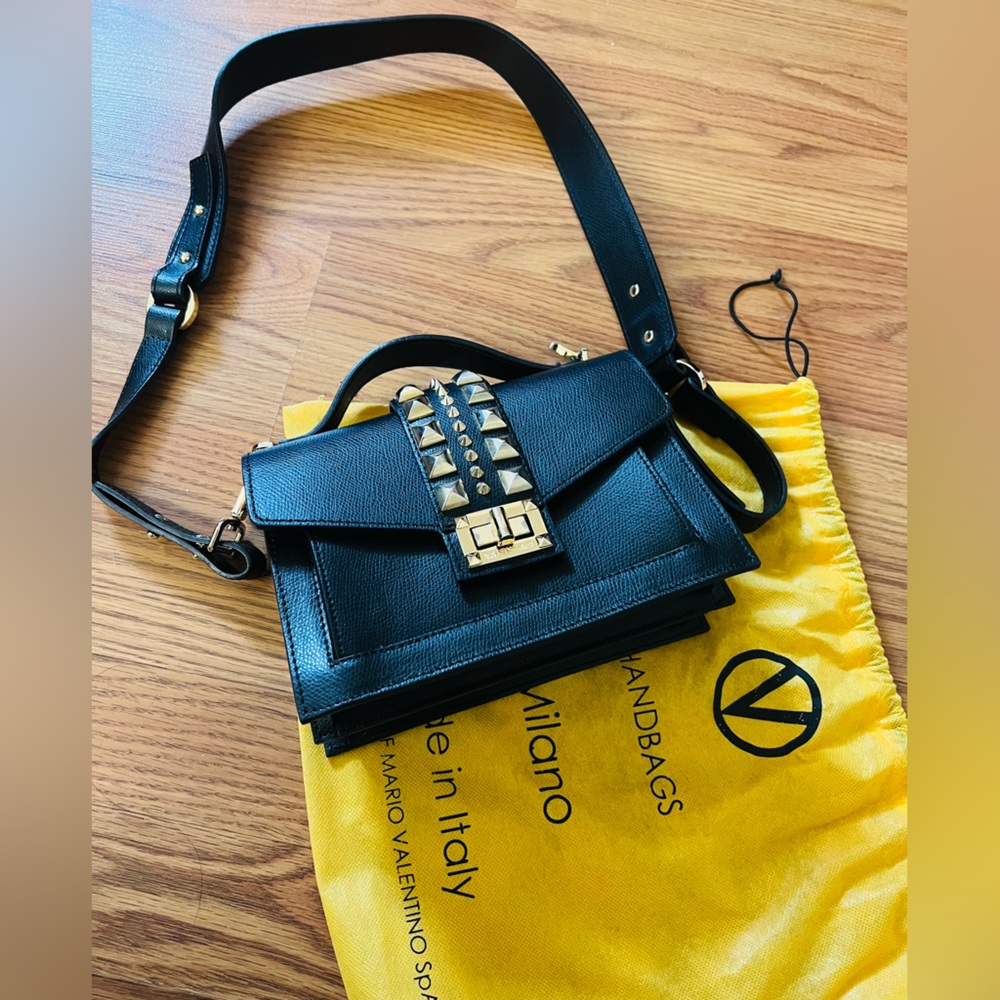 Valentino Gold Studded Crossbody Bag